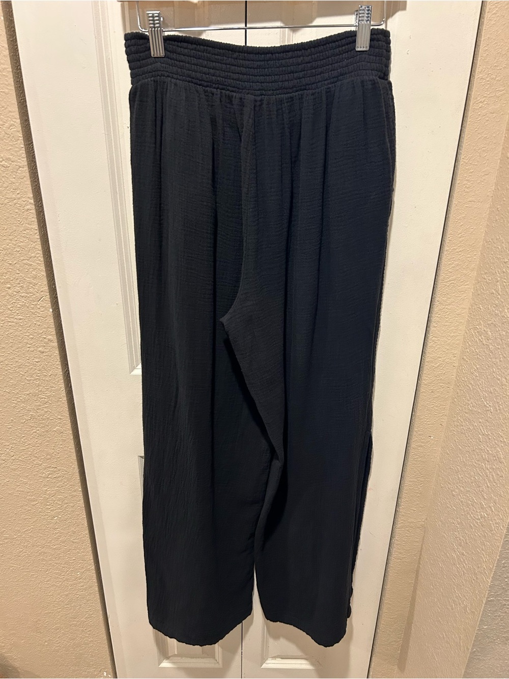 Aerie Wide Leg Cotton Gauze Side Slit Coastal Beachy Pants , M - Picture 5 of 11
